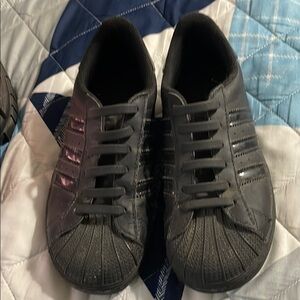 Adidas Black Superstar Sneakers Matte Finish